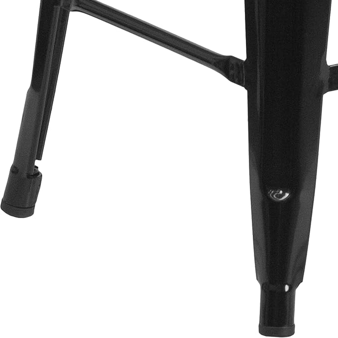 Flash Furniture Kai Commercial Grade 24" High Backless Black Metal - Image 7