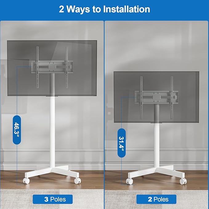 Mobile TV Cart Rolling TV Stand - Image 4