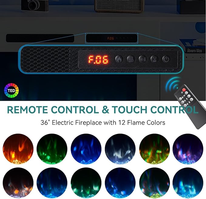 oneinmil 70” TV Stand with 36” Electric Fireplace, Large Modern Media - Image 5