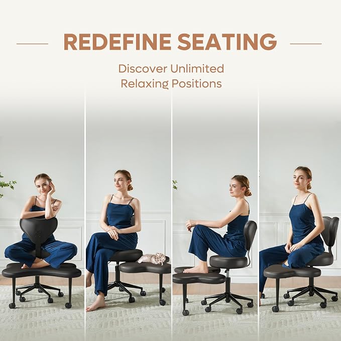 Pinmoco Ergonomic Cross Legged Chair, 360° Swivel Meditation Chair - Image 7