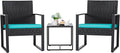 Flamaker Patio Set Outdoor Wicker Furniture, Modern Bistro Set by Flamaker