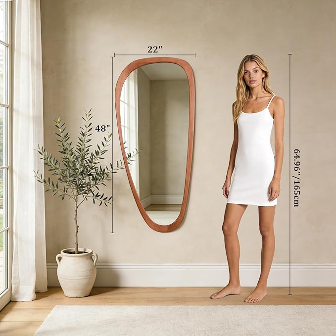 WallBeyond Asymmetrical Mirror, Irregular Mirror Full Length, Boho Wall Mirrors - Image 5