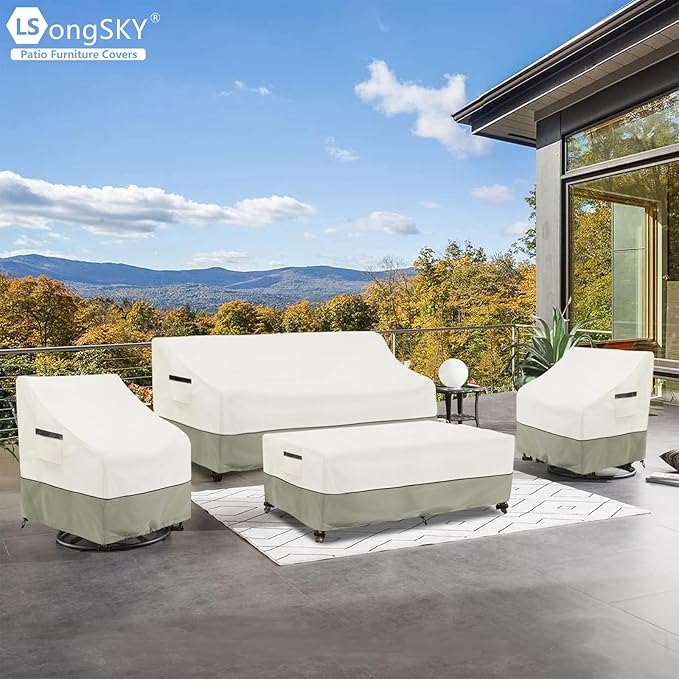 Patio 3-Seater Sofa Cover, Outdoor Couch Cover Fits up to 85W x 38D x 35H Inches - Image 8