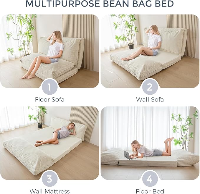 MAXYOYO Folding Sofa Bed, Floor Sofa Convertible Sleeper Chair - Image 3