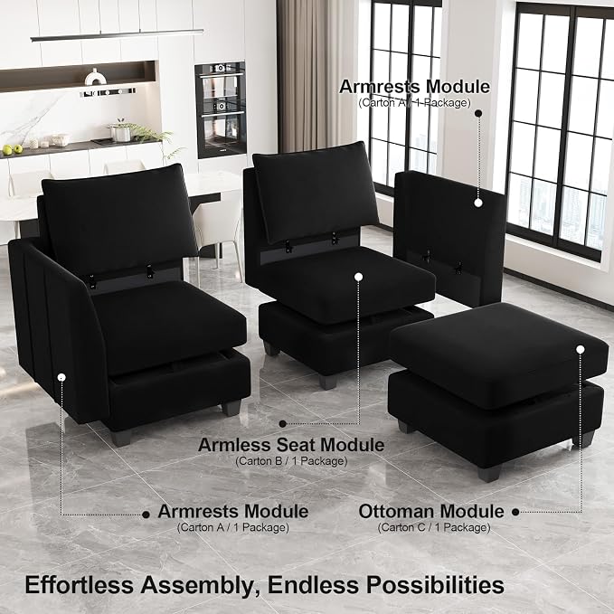 Belffin Large Modular Sectional Sofa Sleeper Couch - Image 4