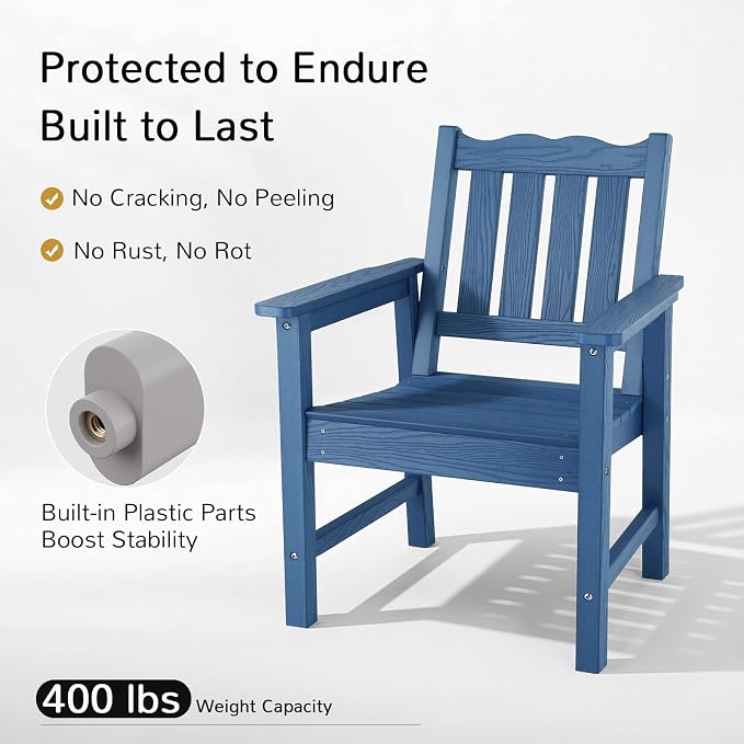 Stoog Outdoor Chairs & Bench Set, All-Weather Patio Furniture Set, Include 2 - Image 6