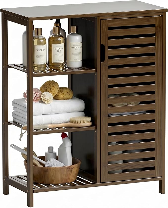 HITNET Bathoom Storage Cabinet, Bamboo Floor Cabinet by HITNET