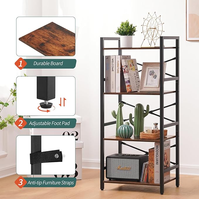 Yoobure 4 Tier Bookshelf - Image 4