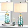 Ruzectt 25.5" Coastal Glass Table Lamps Set of 2, 3-Way Dimmable Touch Control by Home