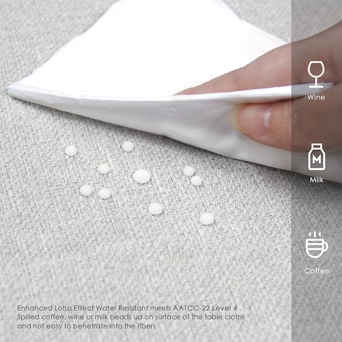BALCONY & FALCON Square Tablecloth Washable Wrinkle Resistant and Water Proof - Image 3