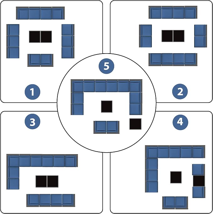 KIGOTY 14-Piece Patio Furniture Set, All-Weather PE Rattan Outdoor Sectional - Image 5