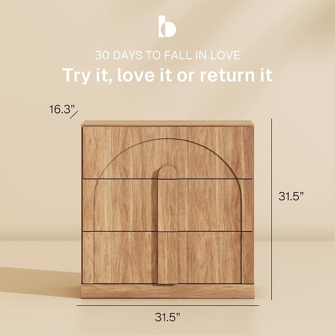 BELLEZE Bookcase with 3 Drawers, Modern Book Shelf with Wide Wooden Handle - Image 2