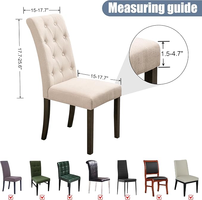 BIETYONE Stretch Dining Chair Covers Set of 4, Soft Removable Washable Kitchen - Image 5