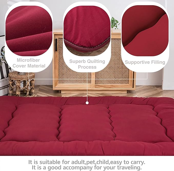 MAXYOYO Japanese Floor Mattress Futon Mattress, Thicken Sleeping Pad Foldable - Image 3