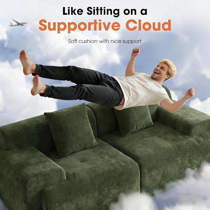 83.5" Boneless Loveseat Couch, Cloud Comfy Couches - Image 4