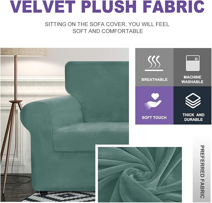 ZNSAYOTX Luxury Velvet Chair Slipcovers - Image 3