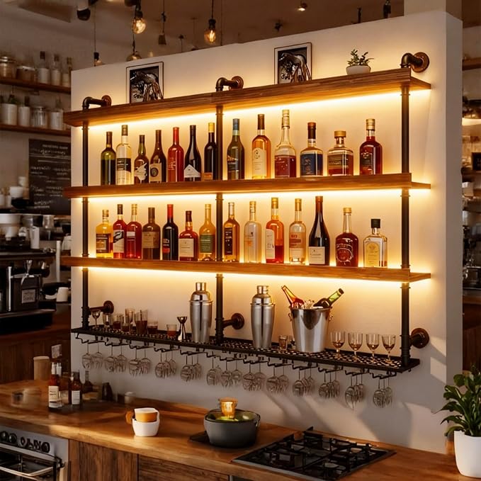 63in Wall Mounted Wine Rack - Image 3