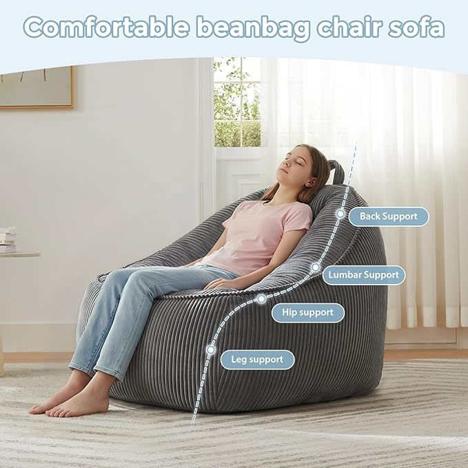 HUGHEAVEN Large Bean Bag Chairs - Image 4