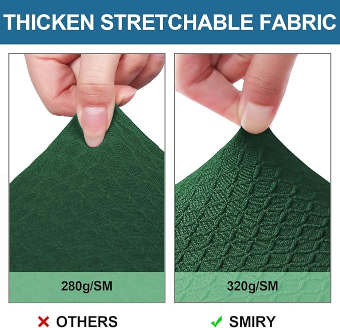 Smiry Waterproof Seat Covers for Dining Room Chairs Set of 6, Stretch Jacquard - Image 4