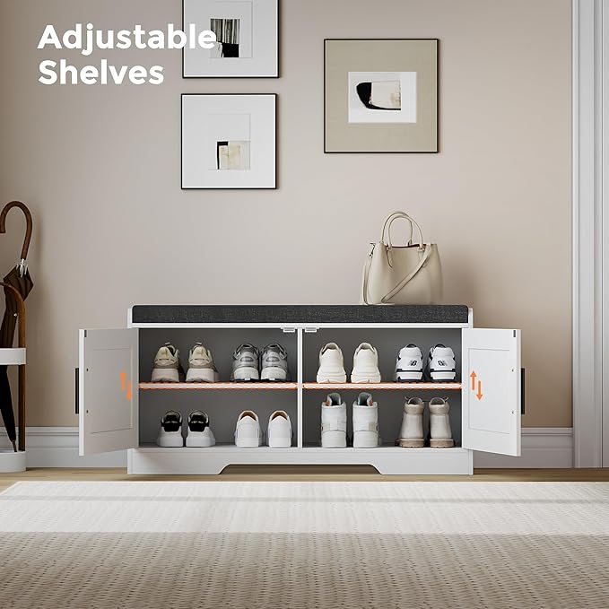 Homleke 2-Tier Storage Bench, Shoe Bench - Image 6