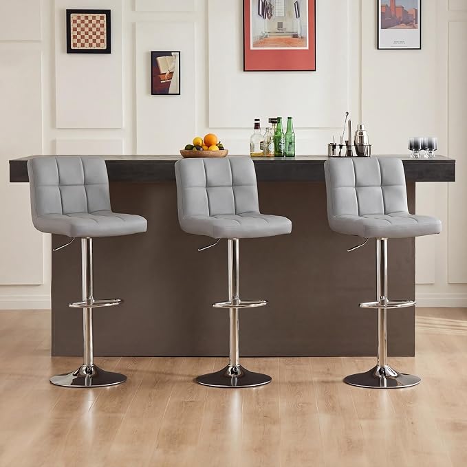 DUMOS Bar Stools Set of 4, 24 inch Counter Height Bar Stools, Upholstered - Image 7