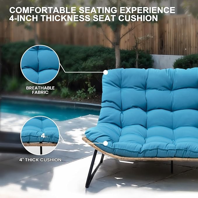 Crestlive Products Outdoor Loveseat 3PCS, Outdoor Sofa Set, All-Weather Boho - Image 3