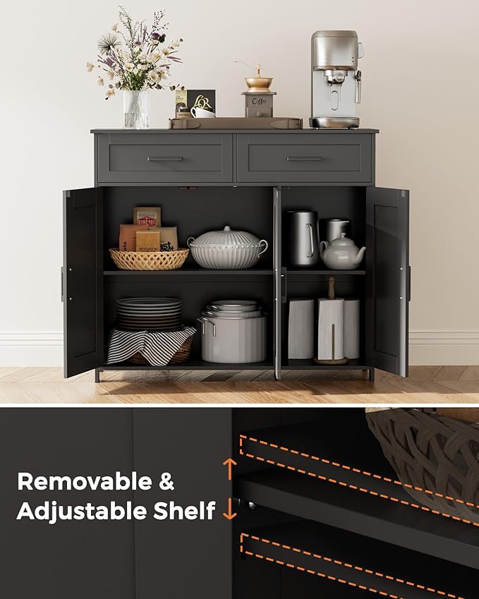 Homhedy Sideboard Buffet Cabinet, Coffee Bar Storage Cabinet - Image 4