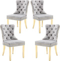 KCC Velvet Dining Chairs Set of 4, Upholstered High-end Tufted Dining Chair by KCC