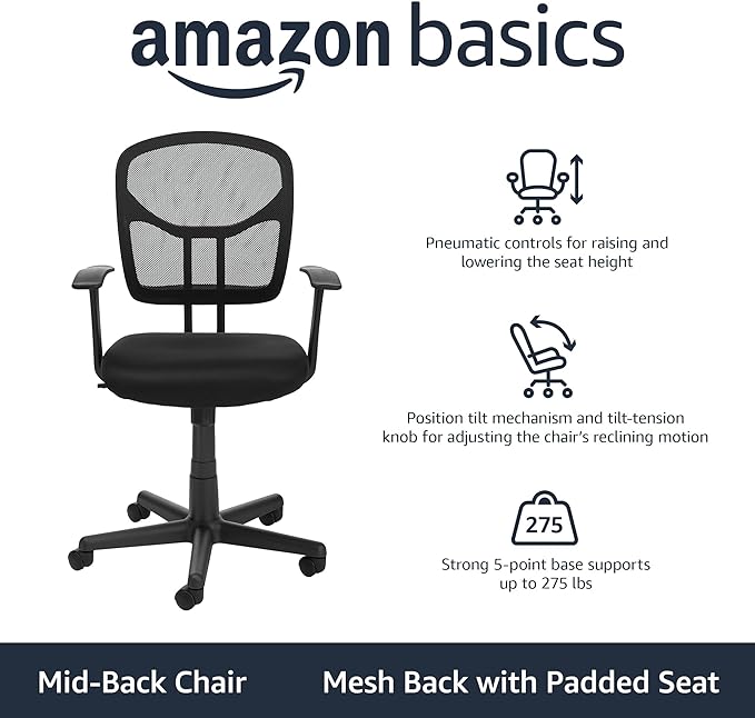 Amazon Basics Breathable Mesh Mid-Back Office Desk Chair - Image 4