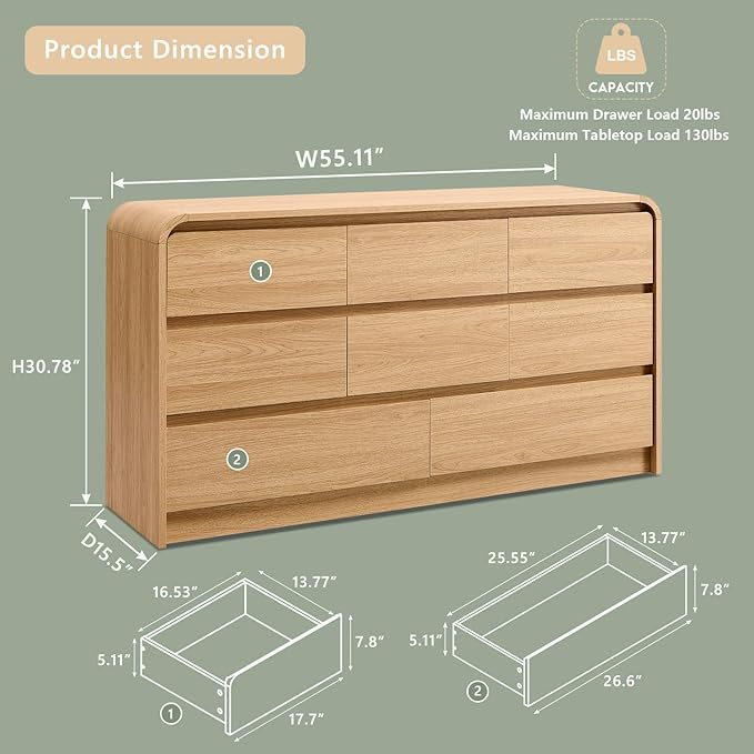 Aitjunz Modern 8 Drawers Dresser - Image 2