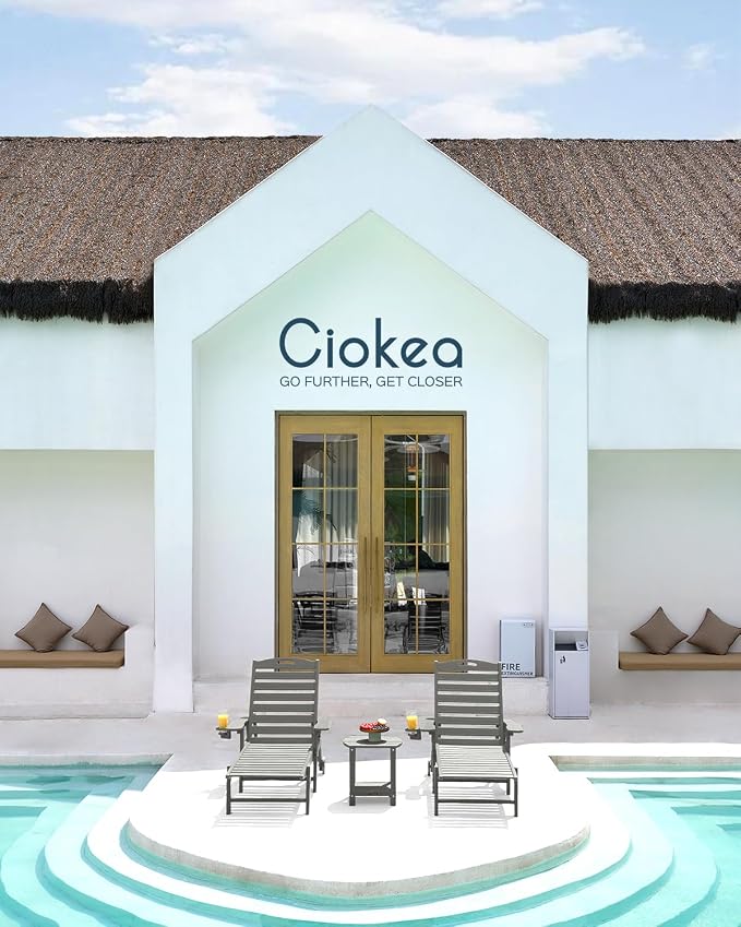 Ciokea Outdoor Lounge Chair Set of 4, All Weather Patio Chaise Lounge Chairs - Image 2