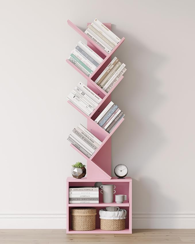 SUNMORY 6 Tier Tree Bookshelf, Small Bookcase by SUNMORY