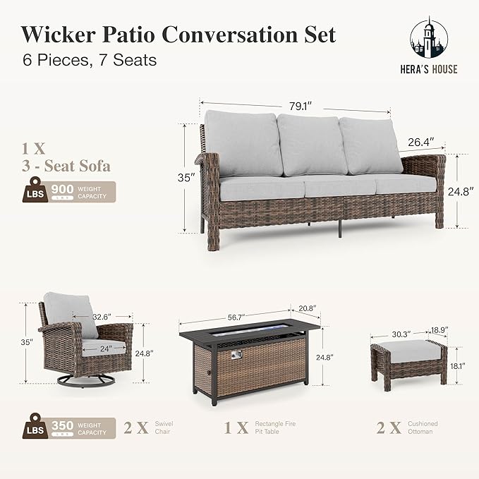 HERA'S HOUSE 8-Piece Outdoor Furniture Set - Image 6