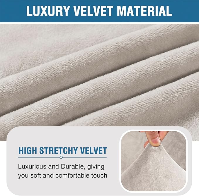 H.VERSAILTEX Armless Accent Chair Covers Thick Velvet Armless Chair Slipcovers - Image 5