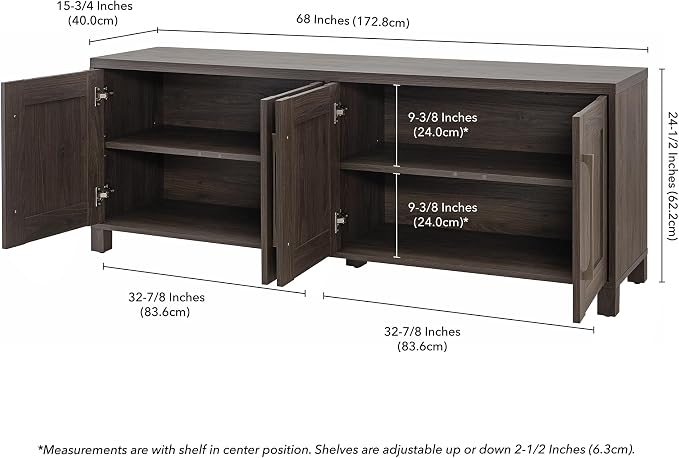 Henn&Hart Rectangular TV Stand for TV's up to 80" in Alder Brown, TV Stands for - Image 6