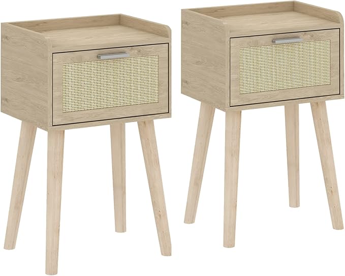 LAATOOREE Nightstand Set of 2, Small Bedside Table, End Table by LAATOOREE