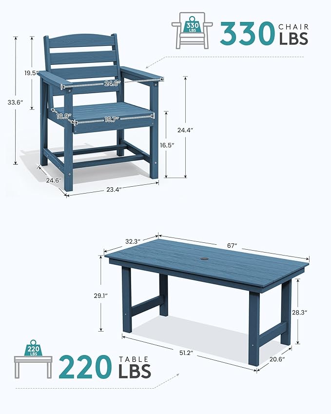 SERWALL 8-Piece Patio Dining Sets - Image 3