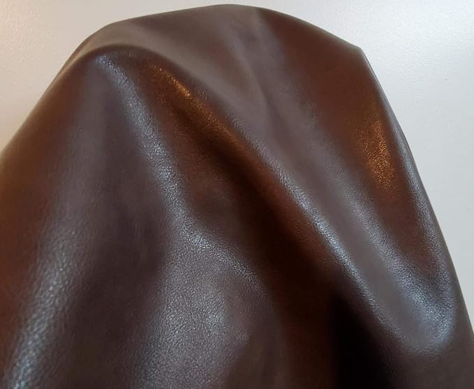 NAT Leathers | Brown Soft Faux Leather Fabric Sheet PU | 2 Yards Cut by The - Image 3
