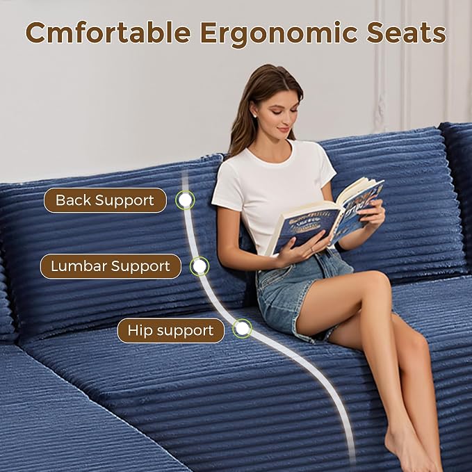 133" Oversized Cloud Boneless Sofa Couch - Image 5