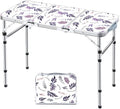 Yriuat Folding Camping Table 3ft Portable Picnic Table Adjustable Height Small by Yriuat