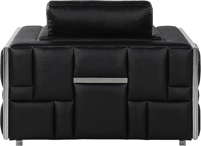Blackjack Furniture Catania Modern Top Grain Italian Leather Sofa Set - Image 4
