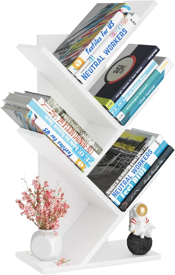 SHEEPAM 5 Tier Tree Book Shelf, Small Desktop Bookshelf - Image 8