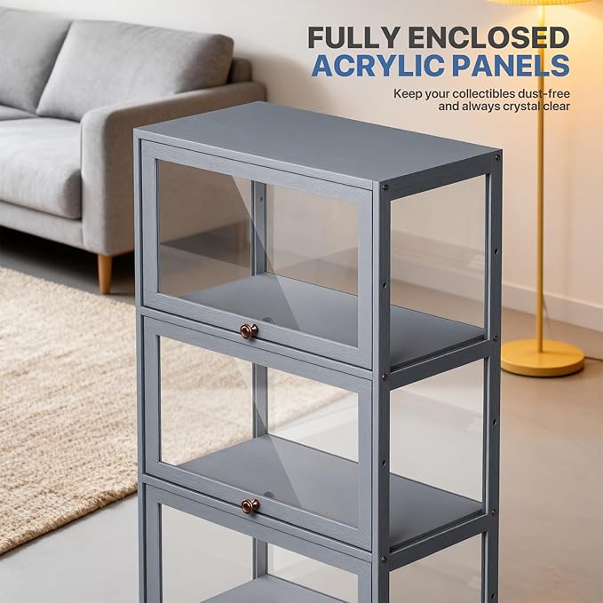 Magshion Display Cabinet, 4-Tier Curio Cabinet - Image 7