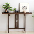 Southeast Asian Style Console Table, Walnut Bamboo Entryway Table, Narrow Long by Unknown