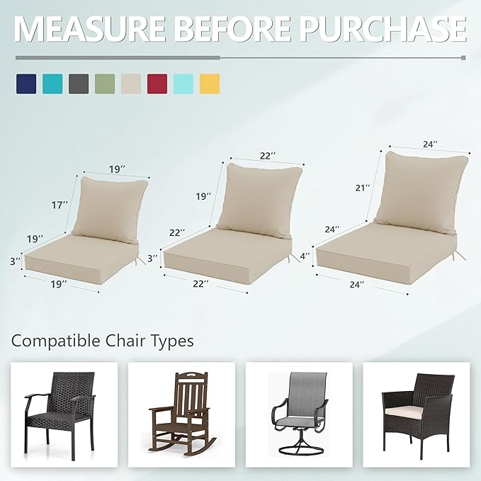 22x22 Inch Patio Chair Cushion - Image 7