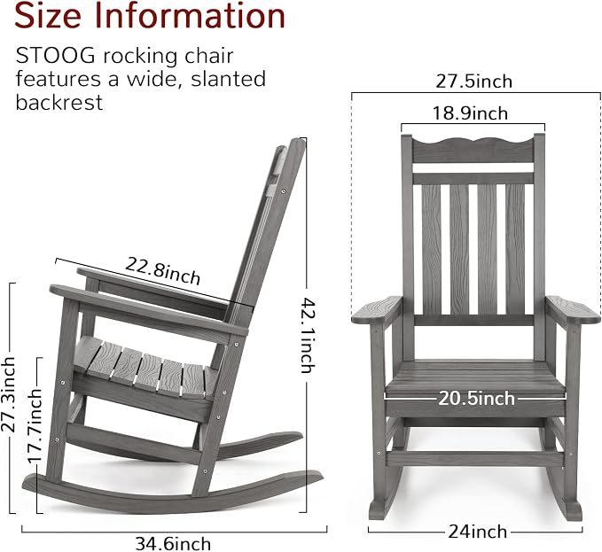 Stoog All-Weather Outdoor & Indoor Rocking Chairs Set of 2 - Image 3