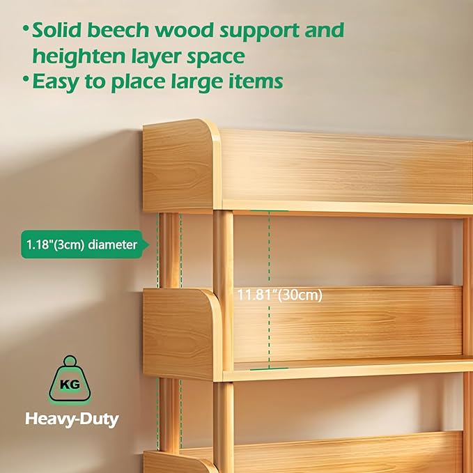 OSCHF 4-Tier Wooden Open Bookcase - Image 6