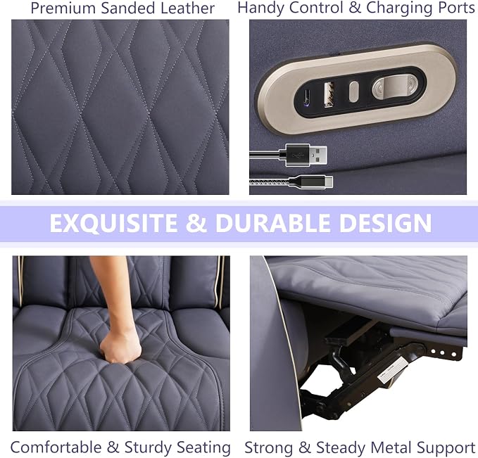 Power Reclining Sofa Set, Recliner Loveseat & 2 Chairs - Image 4