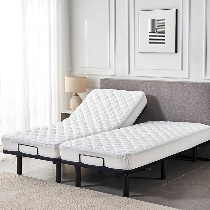 Waterproof Quilted Split California King Mattress Protector Pad - Image 5