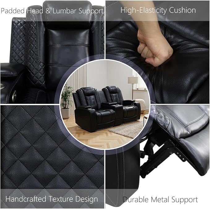 Leather Power Recliner Loveseat - Image 6
